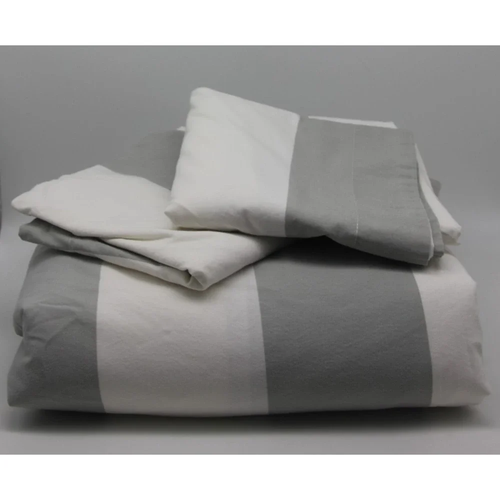 Pottery Barn Duvet & Euro Sham Set Awning Cabana Rugby Stripe Full/Queen Coastal